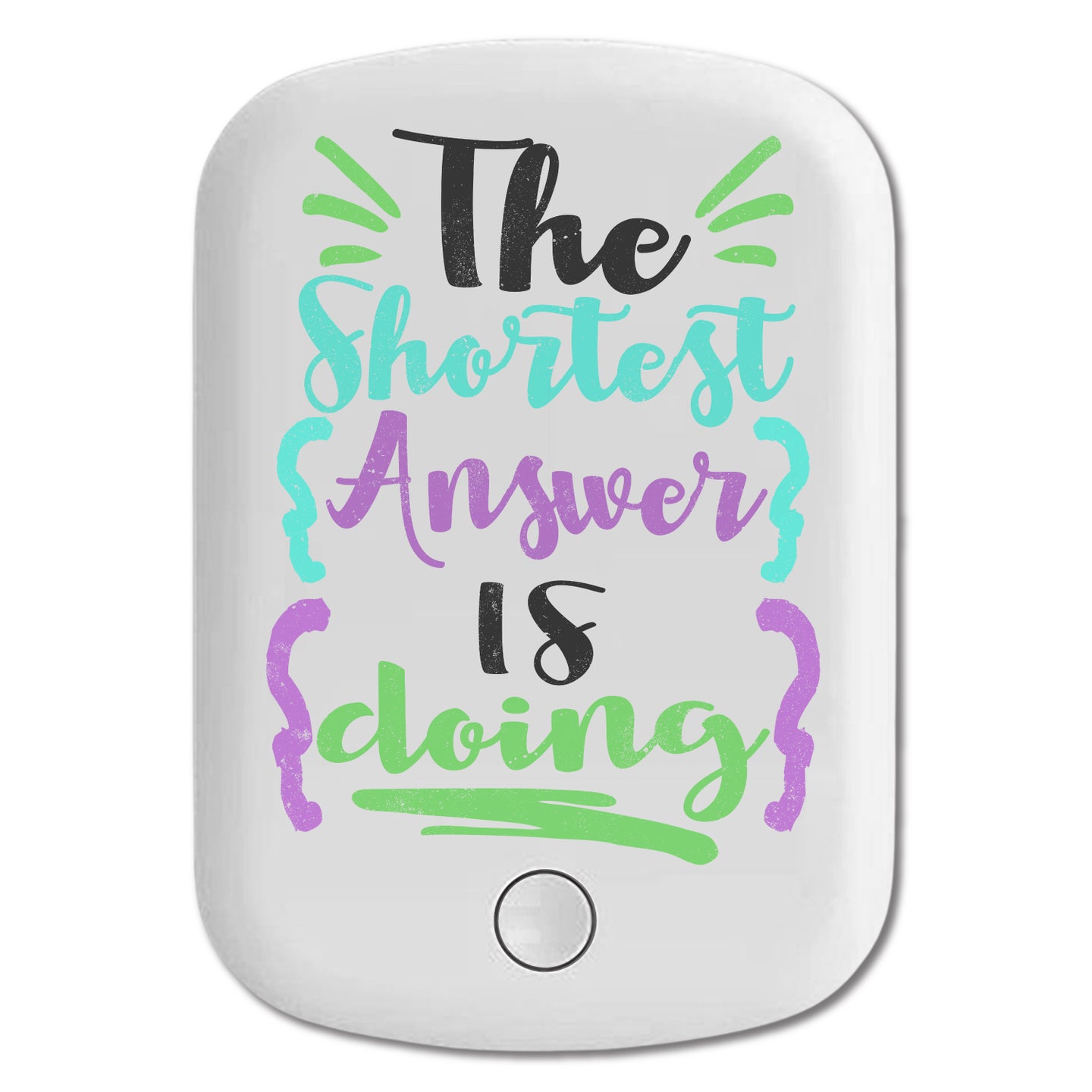 DistinctInk Magnetic Battery Pack, Wireless Portable Charger with USB-C Cable, Compatible with MagSafe iPhone 14 / 13 / 12 Series - The Shortest Answer Is Doing