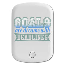 DistinctInk Magnetic Battery Pack, Wireless Portable Charger with USB-C Cable, Compatible with MagSafe iPhone 14 / 13 / 12 Series - Goals Are Dreams With Deadlines