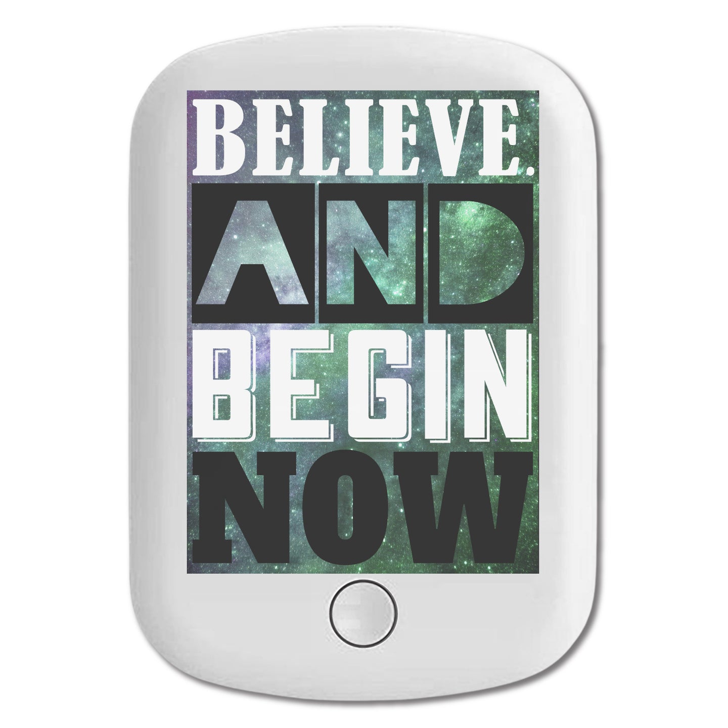 DistinctInk Magnetic Battery Pack, Wireless Portable Charger with USB-C Cable, Compatible with MagSafe iPhone 14 / 13 / 12 Series - Believe Begin Now