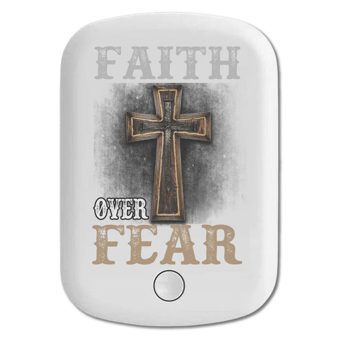 DistinctInk Magnetic Battery Pack, Wireless Portable Charger with USB-C Cable, Compatible with MagSafe iPhone 14 / 13 / 12 Series - Faith Over Fear