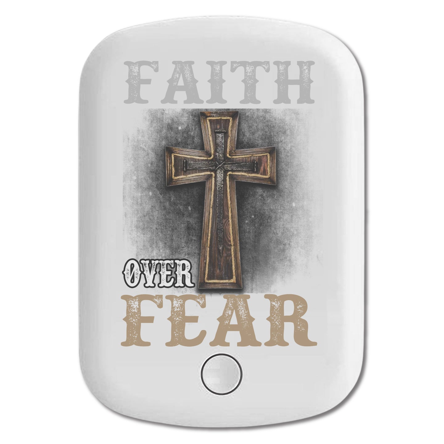 DistinctInk Magnetic Battery Pack, Wireless Portable Charger with USB-C Cable, Compatible with MagSafe iPhone 14 / 13 / 12 Series - Faith Over Fear