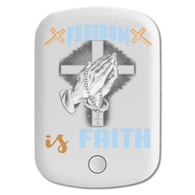 DistinctInk Magnetic Battery Pack, Wireless Portable Charger with USB-C Cable, Compatible with MagSafe iPhone 14 / 13 / 12 Series - Freedom Is Faith