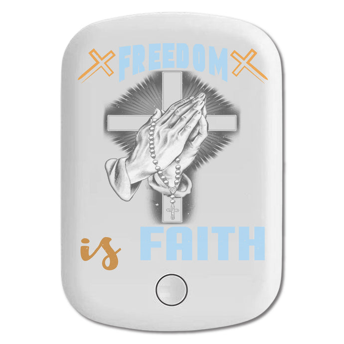 DistinctInk Magnetic Battery Pack, Wireless Portable Charger with USB-C Cable, Compatible with MagSafe iPhone 14 / 13 / 12 Series - Freedom Is Faith