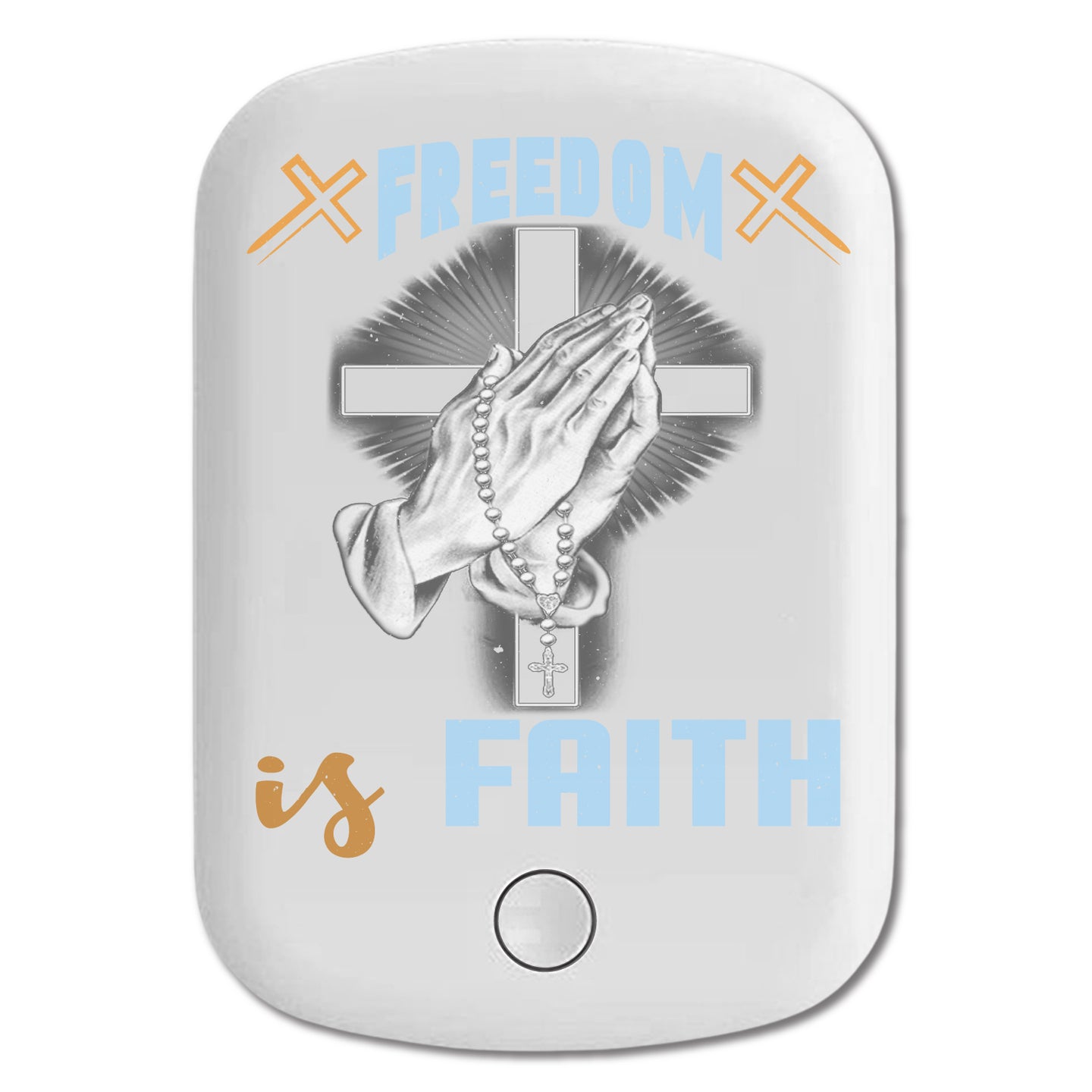 DistinctInk Magnetic Battery Pack, Wireless Portable Charger with USB-C Cable, Compatible with MagSafe iPhone 14 / 13 / 12 Series - Freedom Is Faith