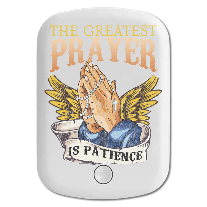 DistinctInk Magnetic Battery Pack, Wireless Portable Charger with USB-C Cable, Compatible with MagSafe iPhone 14 / 13 / 12 Series - The Greatest Prayer Is Patience