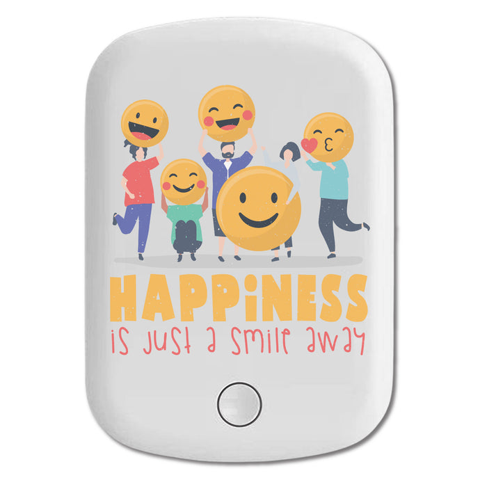DistinctInk Magnetic Battery Pack, Wireless Portable Charger with USB-C Cable, Compatible with MagSafe iPhone 14 / 13 / 12 Series - Happiness Smile Away
