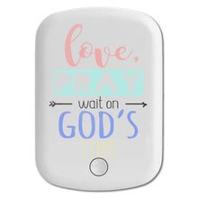 DistinctInk Magnetic Battery Pack, Wireless Portable Charger with USB-C Cable, Compatible with MagSafe iPhone 14 / 13 / 12 Series - Love, Pray, Wait On God's Time