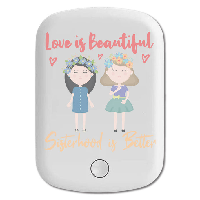 DistinctInk Magnetic Battery Pack, Wireless Portable Charger with USB-C Cable, Compatible with MagSafe iPhone 14 / 13 / 12 Series - Love Beautiful Sisterhood Better