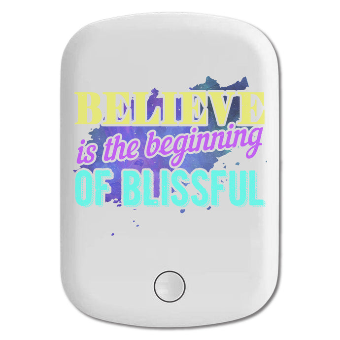 DistinctInk Magnetic Battery Pack, Wireless Portable Charger with USB-C Cable, Compatible with MagSafe iPhone 14 / 13 / 12 Series - Believe Beginning Blissful