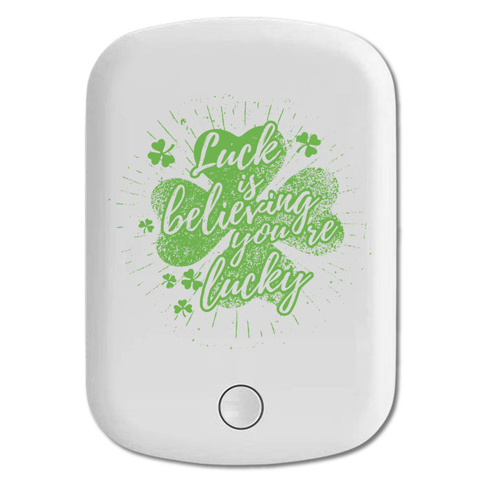 DistinctInk Magnetic Battery Pack, Wireless Portable Charger with USB-C Cable, Compatible with MagSafe iPhone 14 / 13 / 12 Series - Luck Believing You're Lucky
