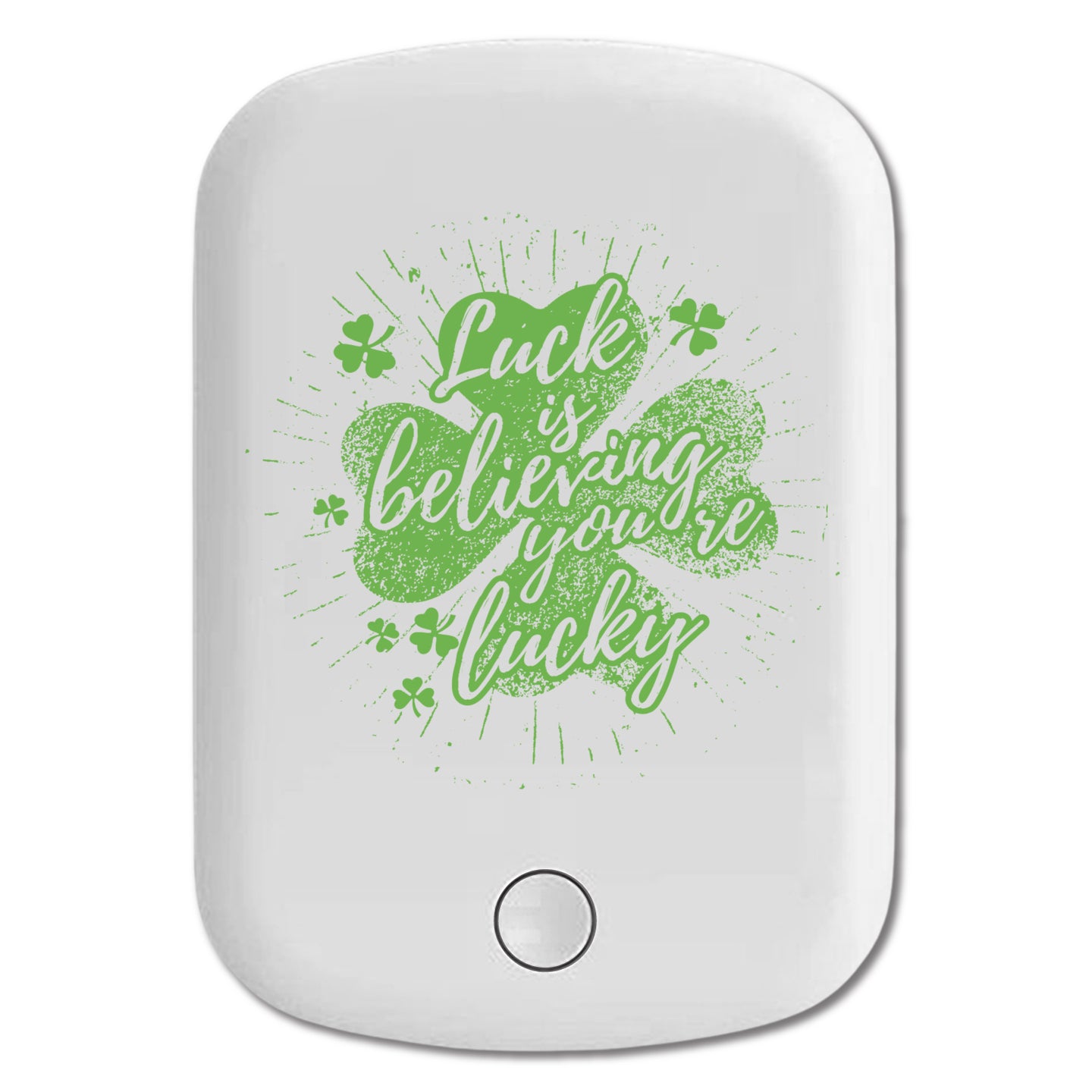 DistinctInk Magnetic Battery Pack, Wireless Portable Charger with USB-C Cable, Compatible with MagSafe iPhone 14 / 13 / 12 Series - Luck Believing You're Lucky