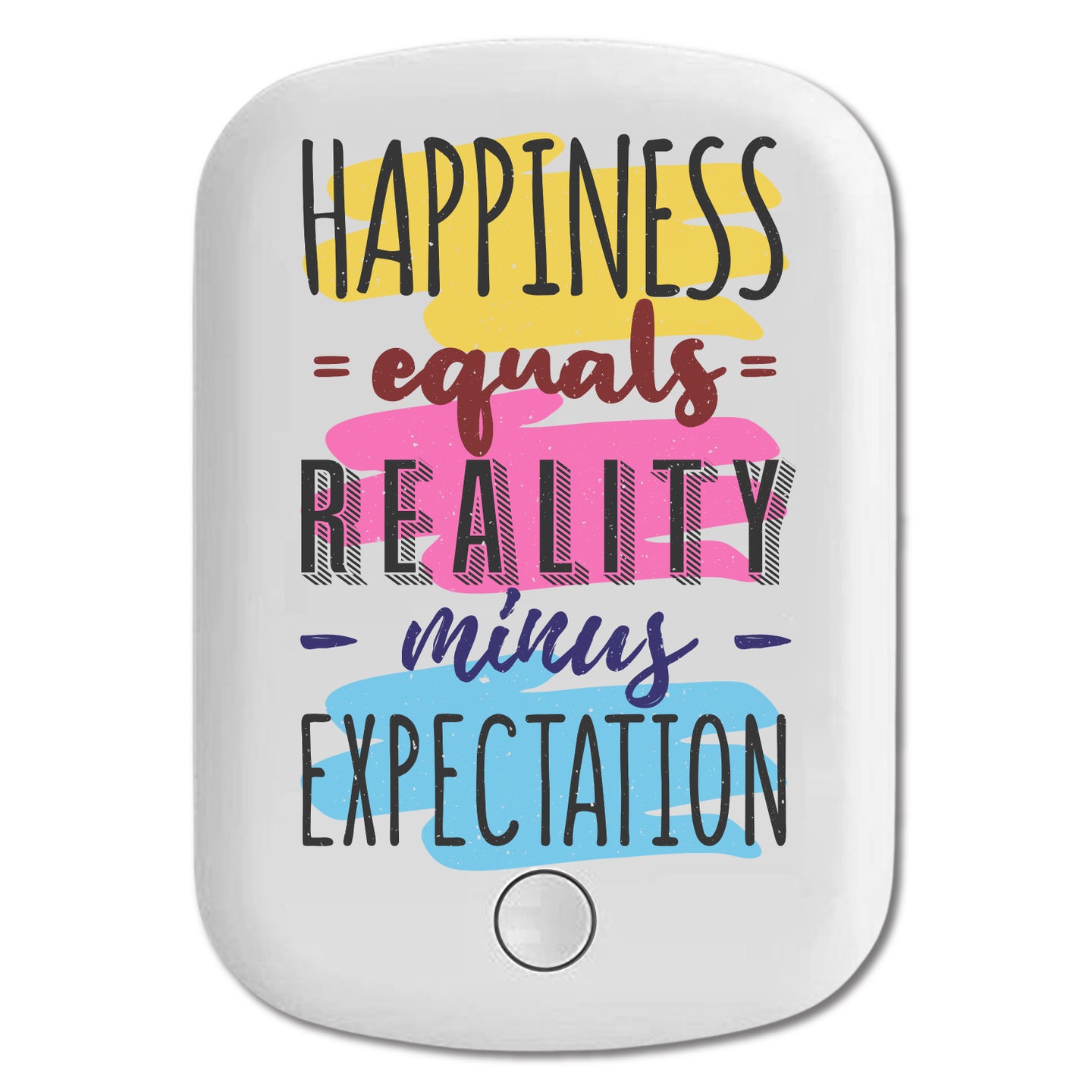 DistinctInk Magnetic Battery Pack, Wireless Portable Charger with USB-C Cable, Compatible with MagSafe iPhone 14 / 13 / 12 Series - Happiness Reality Minus Expectation