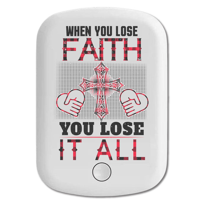 DistinctInk Magnetic Battery Pack, Wireless Portable Charger with USB-C Cable, Compatible with MagSafe iPhone 14 / 13 / 12 Series - Lose Faith Lose It All