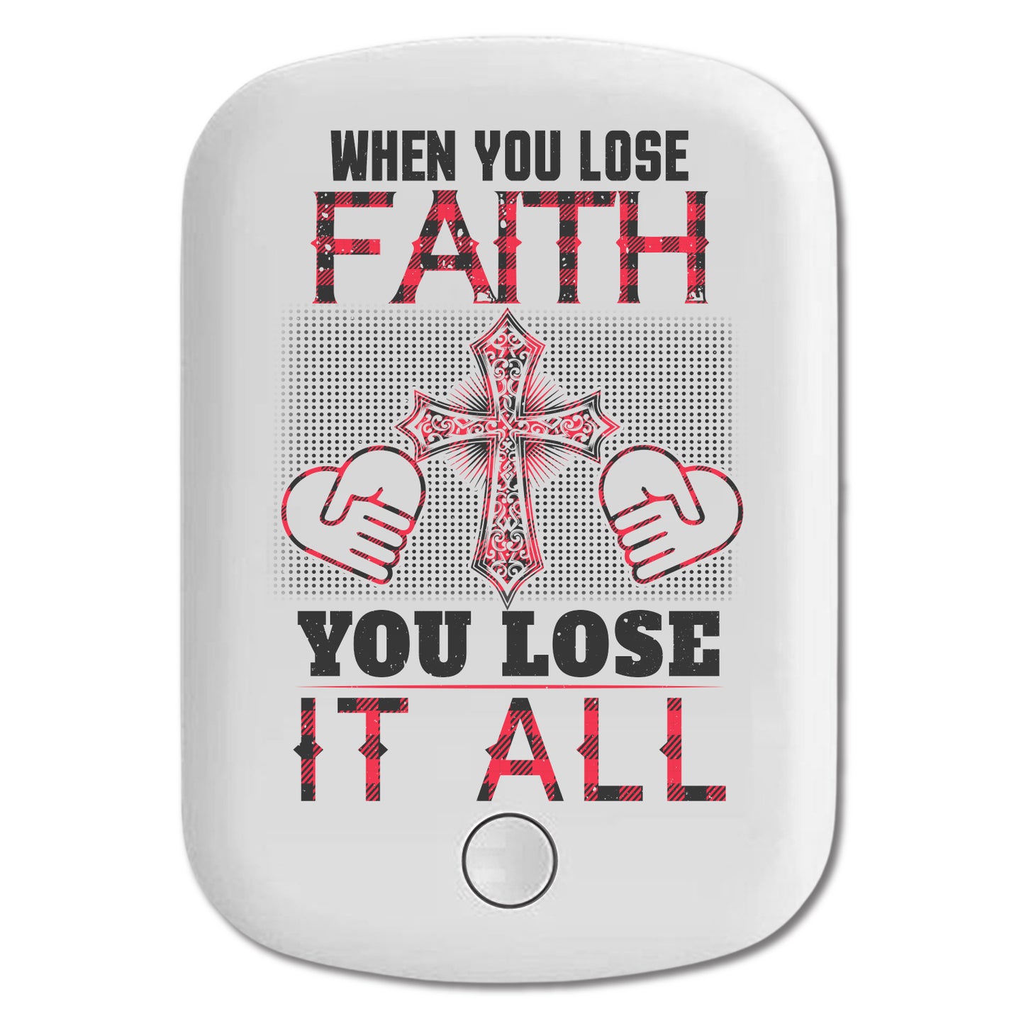 DistinctInk Magnetic Battery Pack, Wireless Portable Charger with USB-C Cable, Compatible with MagSafe iPhone 14 / 13 / 12 Series - Lose Faith Lose It All