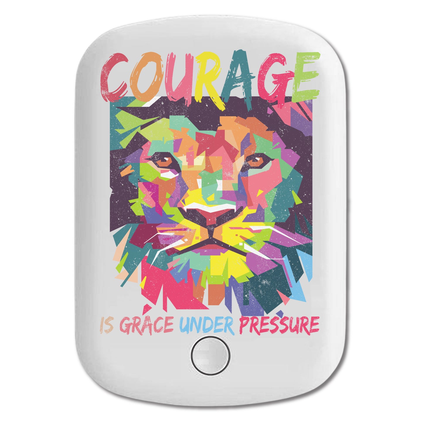 DistinctInk Magnetic Battery Pack, Wireless Portable Charger with USB-C Cable, Compatible with MagSafe iPhone 14 / 13 / 12 Series - Courage Grace Under Pressure