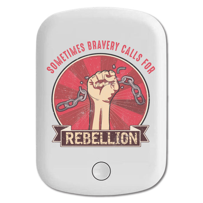 DistinctInk Magnetic Battery Pack, Wireless Portable Charger with USB-C Cable, Compatible with MagSafe iPhone 14 / 13 / 12 Series - Bravery Calls For Rebellion