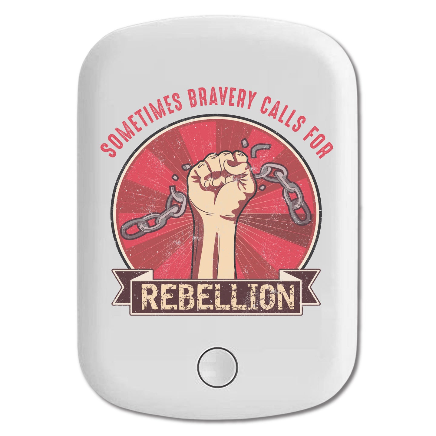 DistinctInk Magnetic Battery Pack, Wireless Portable Charger with USB-C Cable, Compatible with MagSafe iPhone 14 / 13 / 12 Series - Bravery Calls For Rebellion