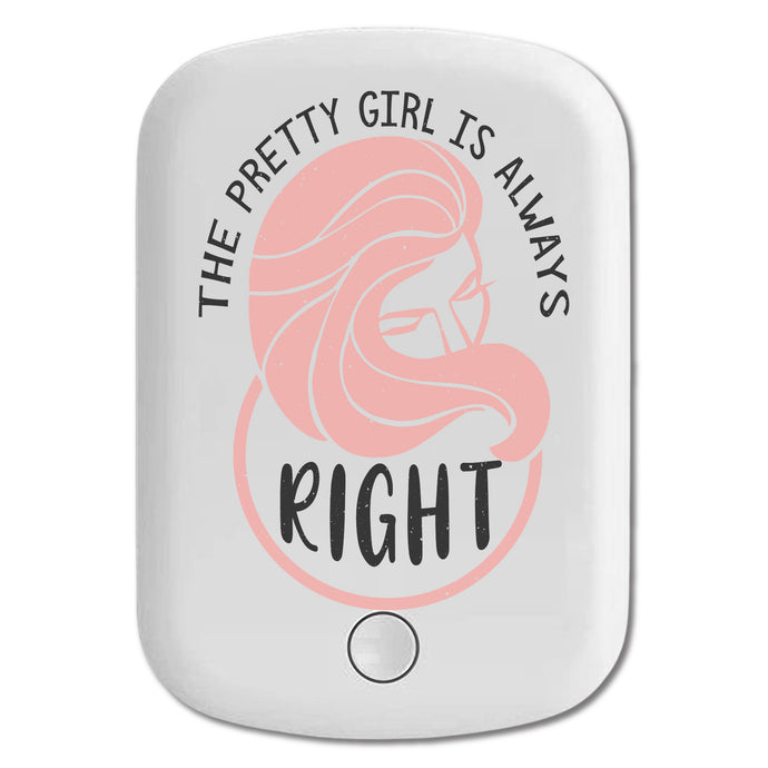 DistinctInk Magnetic Battery Pack, Wireless Portable Charger with USB-C Cable, Compatible with MagSafe iPhone 14 / 13 / 12 Series - Pretty Girl Always Right