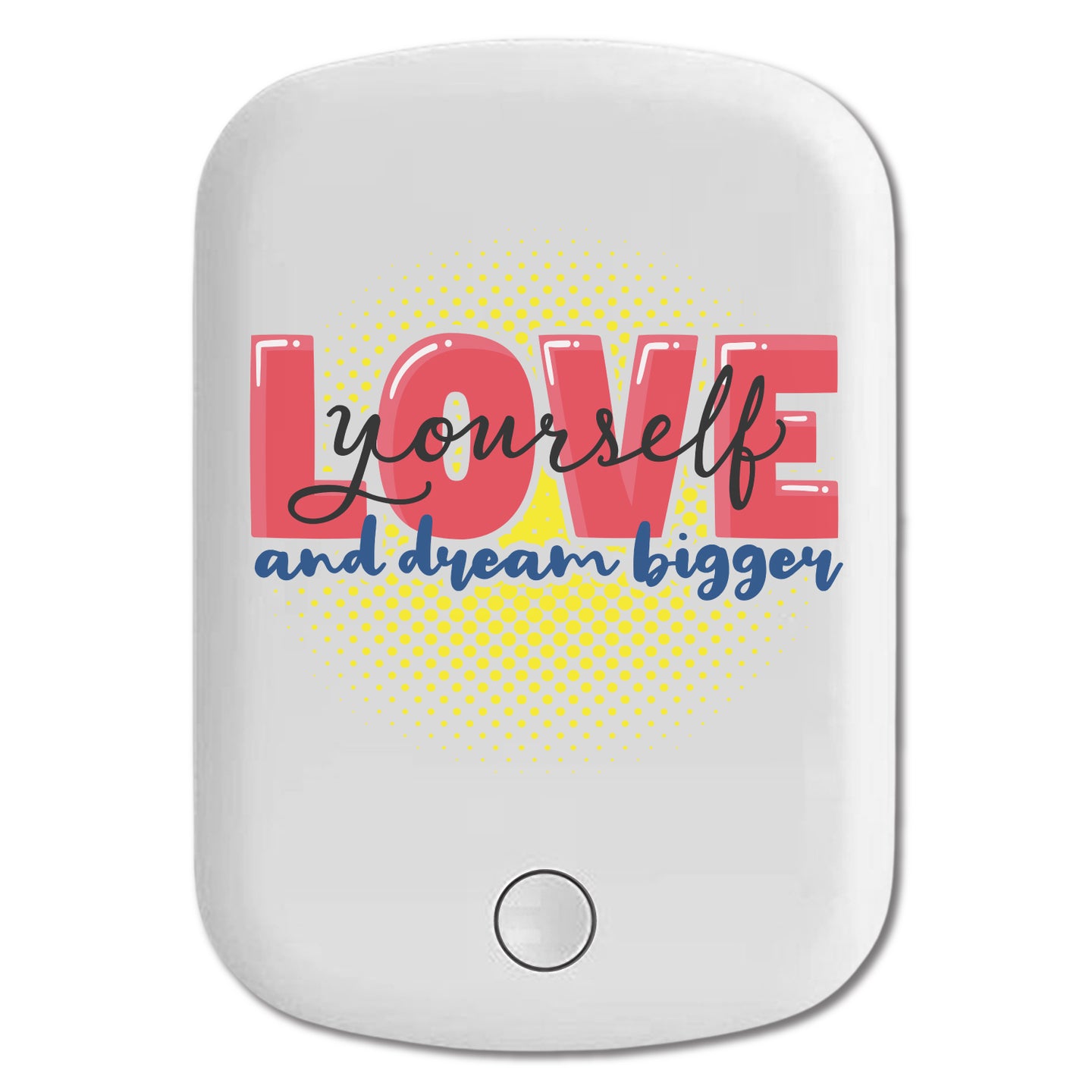 DistinctInk Magnetic Battery Pack, Wireless Portable Charger with USB-C Cable, Compatible with MagSafe iPhone 14 / 13 / 12 Series - Love Yourself Dream Bigger