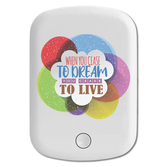 DistinctInk Magnetic Battery Pack, Wireless Portable Charger with USB-C Cable, Compatible with MagSafe iPhone 14 / 13 / 12 Series - Cease To Dream Cease To Live