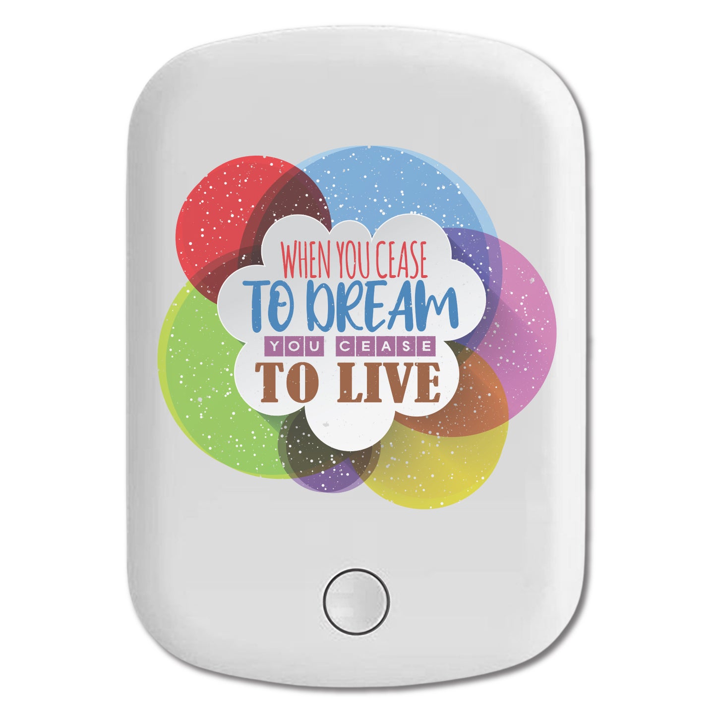 DistinctInk Magnetic Battery Pack, Wireless Portable Charger with USB-C Cable, Compatible with MagSafe iPhone 14 / 13 / 12 Series - Cease To Dream Cease To Live