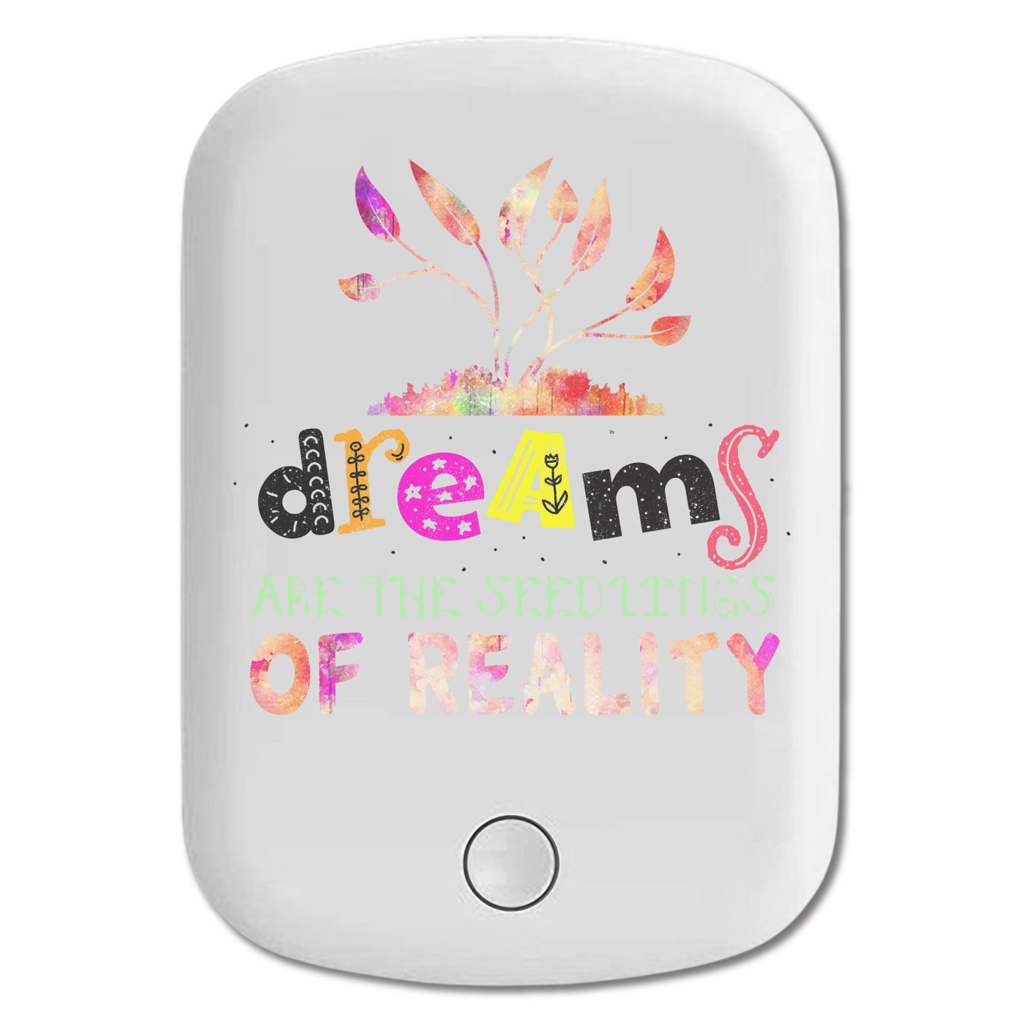 DistinctInk Magnetic Battery Pack, Wireless Portable Charger with USB-C Cable, Compatible with MagSafe iPhone 14 / 13 / 12 Series - Dreams Seedlings Reality