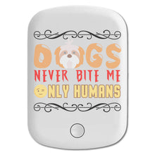 DistinctInk Magnetic Battery Pack, Wireless Portable Charger with USB-C Cable, Compatible with MagSafe iPhone 14 / 13 / 12 Series - Dogs Never Bite Me