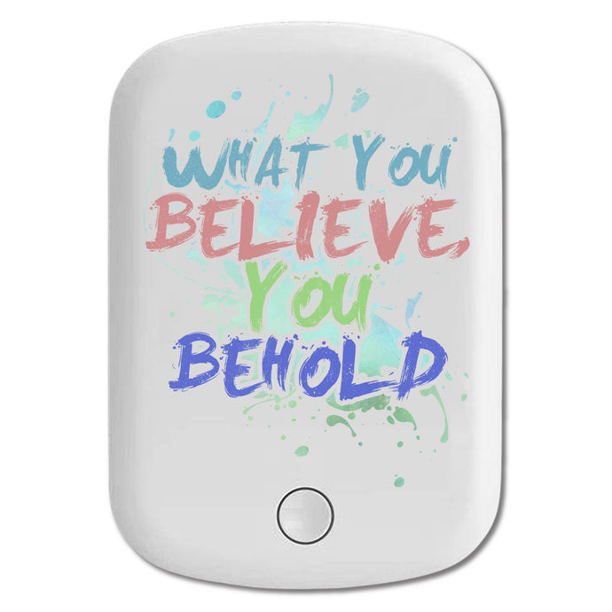 DistinctInk Magnetic Battery Pack, Wireless Portable Charger with USB-C Cable, Compatible with MagSafe iPhone 14 / 13 / 12 Series - What Believe Behold