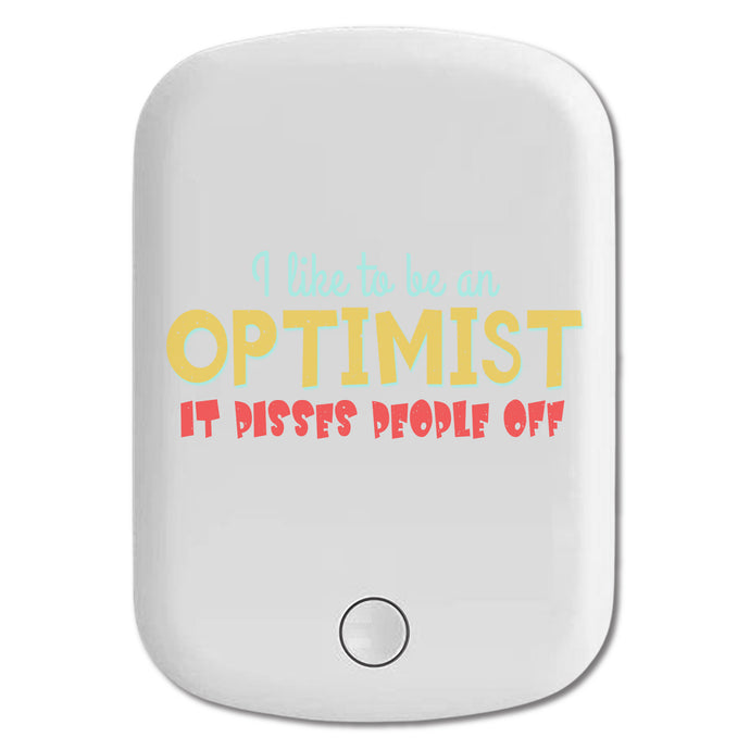 DistinctInk Magnetic Battery Pack, Wireless Portable Charger with USB-C Cable, Compatible with MagSafe iPhone 14 / 13 / 12 Series - Optimism Pisses People Off