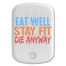 DistinctInk Magnetic Battery Pack, Wireless Portable Charger with USB-C Cable, Compatible with MagSafe iPhone 14 / 13 / 12 Series - Eat Well Stay Fit Die Anyway