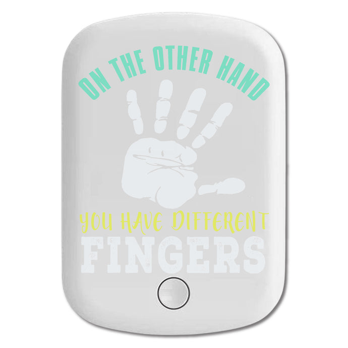 DistinctInk Magnetic Battery Pack, Wireless Portable Charger with USB-C Cable, Compatible with MagSafe iPhone 14 / 13 / 12 Series - On The Other Hand You Have Different Fingers