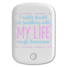 DistinctInk Magnetic Battery Pack, Wireless Portable Charger with USB-C Cable, Compatible with MagSafe iPhone 14 / 13 / 12 Series - Do Something With My Life Maybe Tomorrow