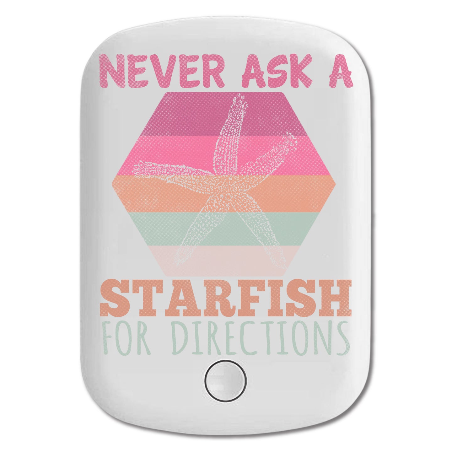 DistinctInk Magnetic Battery Pack, Wireless Portable Charger with USB-C Cable, Compatible with MagSafe iPhone 14 / 13 / 12 Series - Never Ask A Starfish For Directions