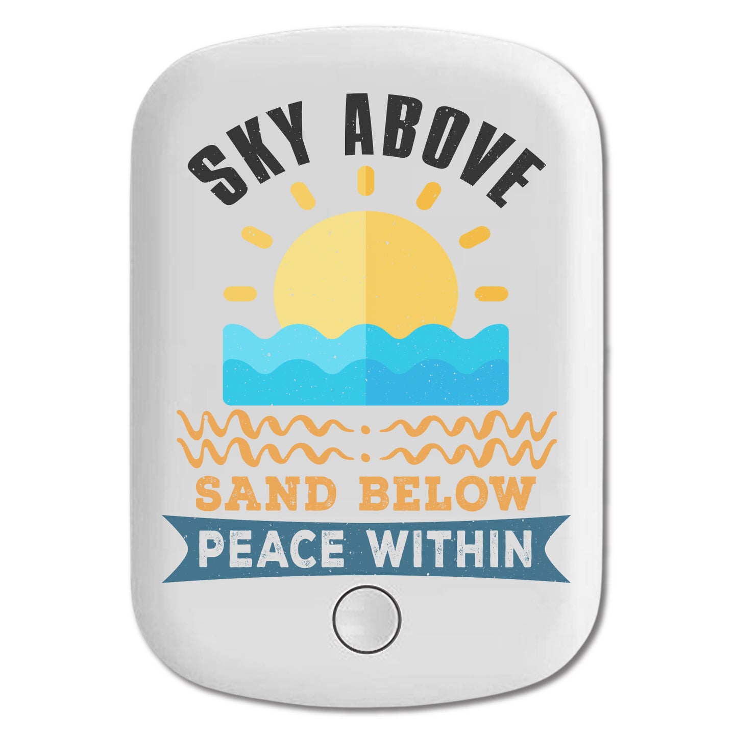 DistinctInk Magnetic Battery Pack, Wireless Portable Charger with USB-C Cable, Compatible with MagSafe iPhone 14 / 13 / 12 Series - Sky Above Sand Below Peace Within