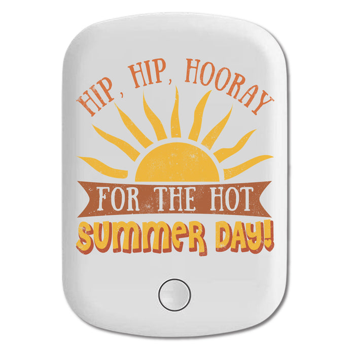 DistinctInk Magnetic Battery Pack, Wireless Portable Charger with USB-C Cable, Compatible with MagSafe iPhone 14 / 13 / 12 Series - Hip Hooray For The Summer Day