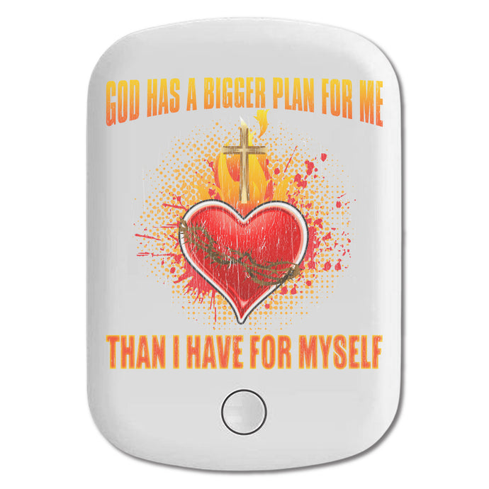 DistinctInk Magnetic Battery Pack, Wireless Portable Charger with USB-C Cable, Compatible with MagSafe iPhone 14 / 13 / 12 Series - God Has Bigger Plan For Me
