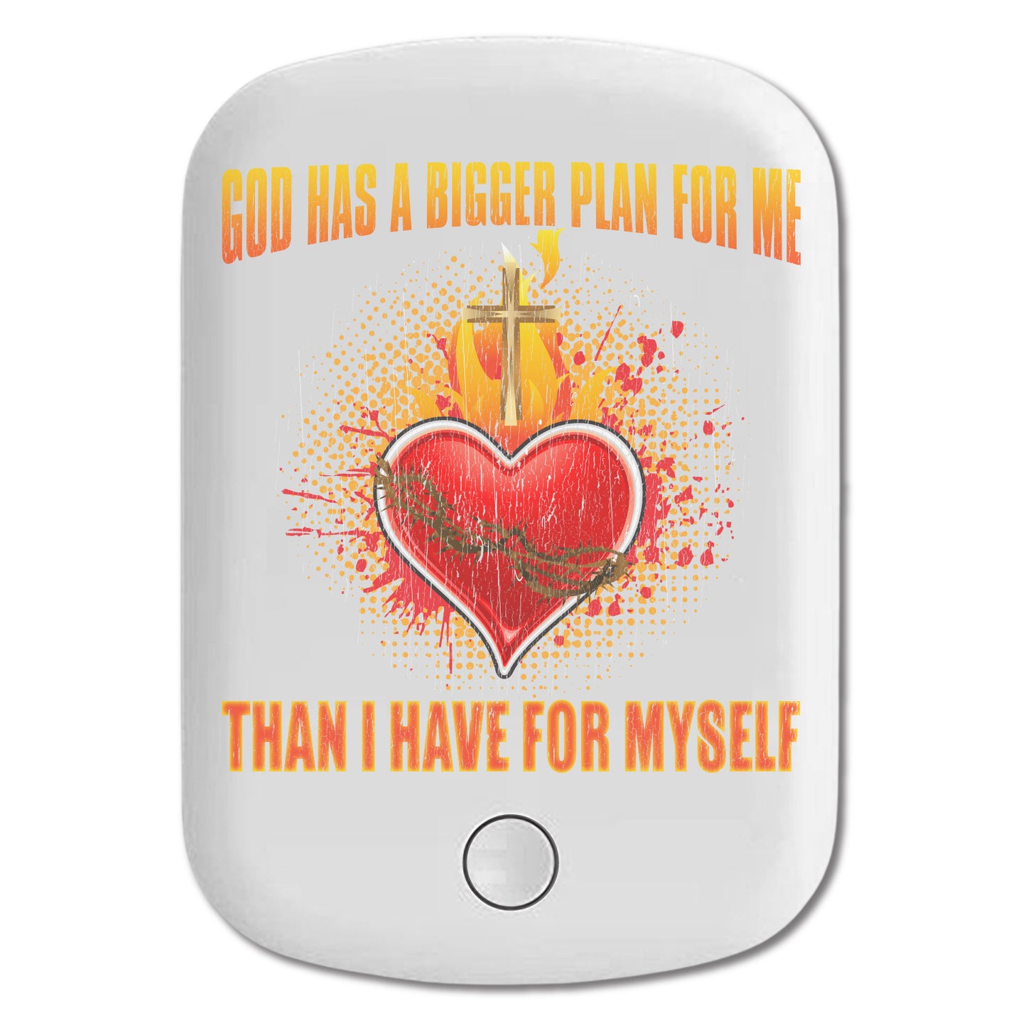 DistinctInk Magnetic Battery Pack, Wireless Portable Charger with USB-C Cable, Compatible with MagSafe iPhone 14 / 13 / 12 Series - God Has Bigger Plan For Me