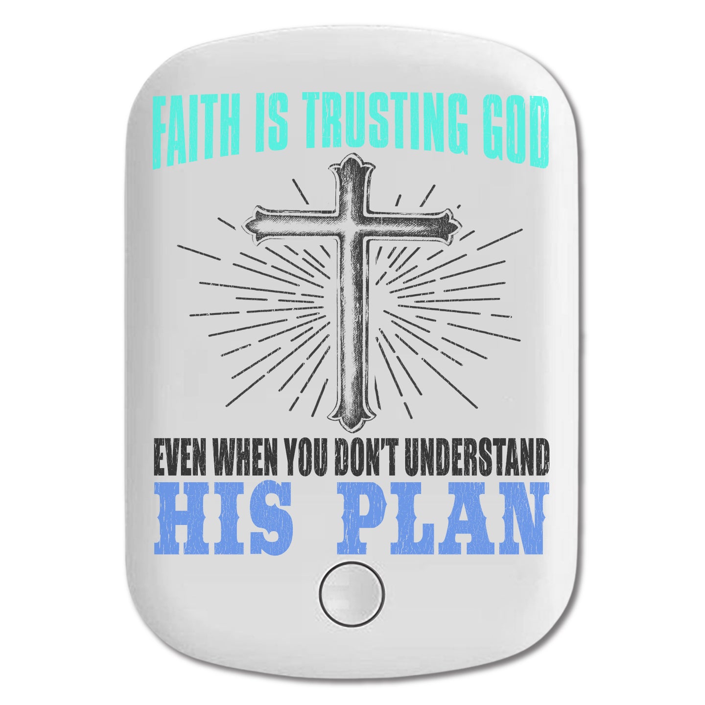 DistinctInk Magnetic Battery Pack, Wireless Portable Charger with USB-C Cable, Compatible with MagSafe iPhone 14 / 13 / 12 Series - Faith Is Trusting God