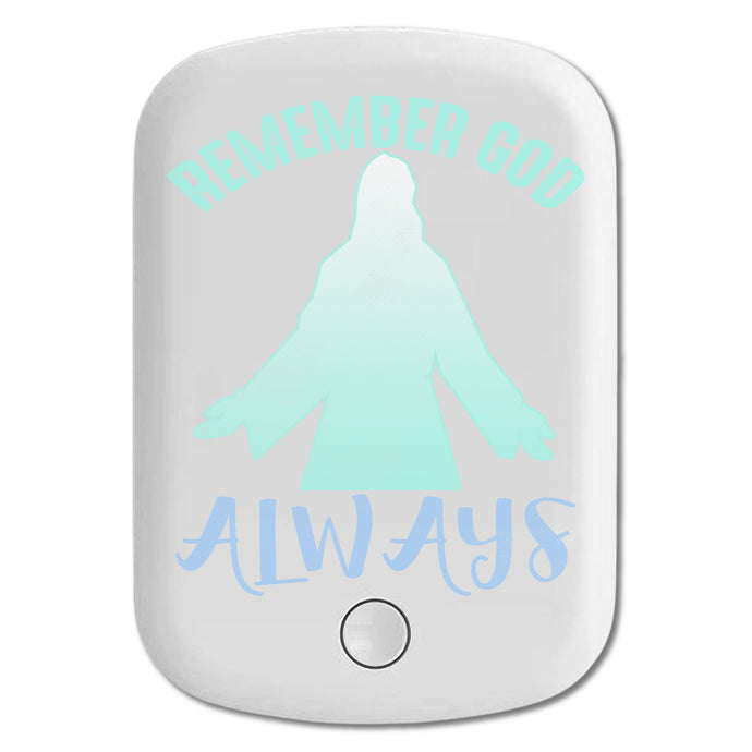DistinctInk Magnetic Battery Pack, Wireless Portable Charger with USB-C Cable, Compatible with MagSafe iPhone 14 / 13 / 12 Series - Remember God Always