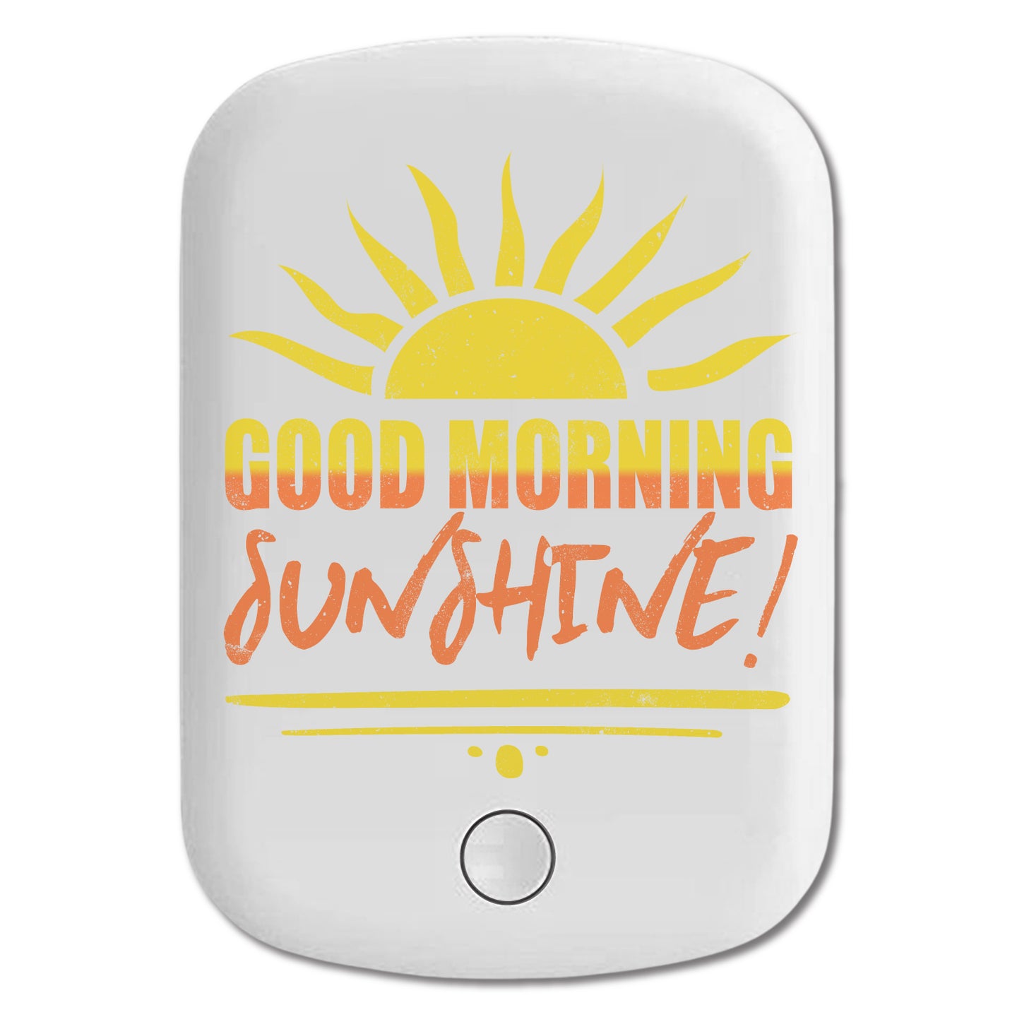 DistinctInk Magnetic Battery Pack, Wireless Portable Charger with USB-C Cable, Compatible with MagSafe iPhone 14 / 13 / 12 Series - Good Morning Sunshine