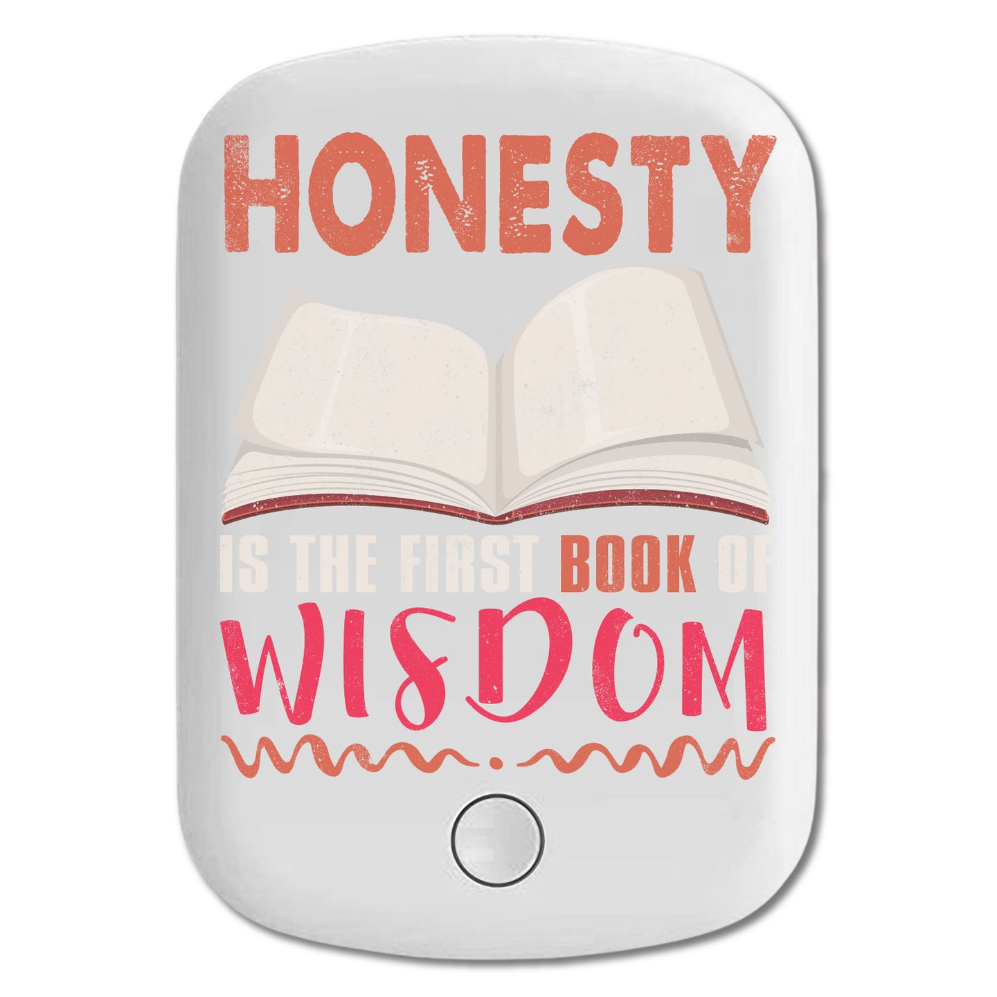 DistinctInk Magnetic Battery Pack, Wireless Portable Charger with USB-C Cable, Compatible with MagSafe iPhone 14 / 13 / 12 Series - Honesty Is The Book Of Wisdom