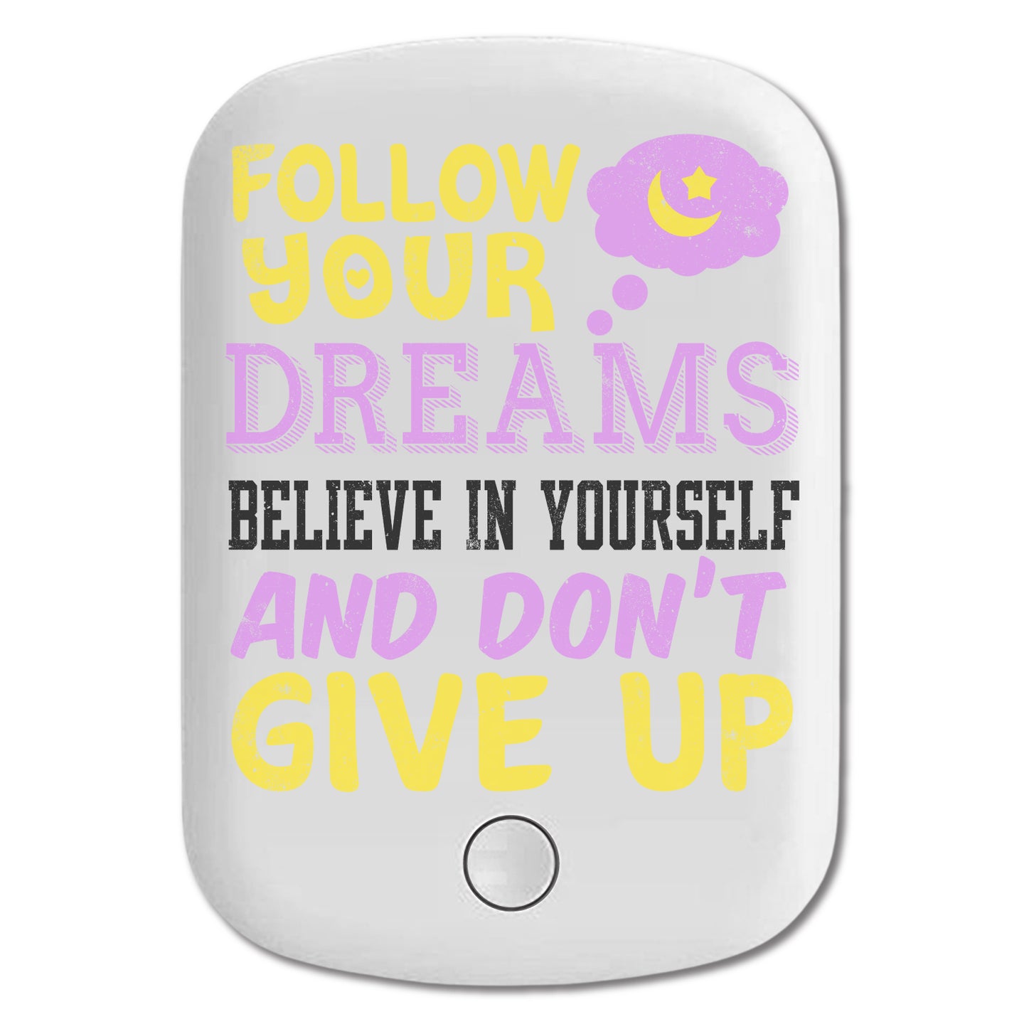 DistinctInk Magnetic Battery Pack, Wireless Portable Charger with USB-C Cable, Compatible with MagSafe iPhone 14 / 13 / 12 Series - Follow Dreams Believe In Self Don't Give Up