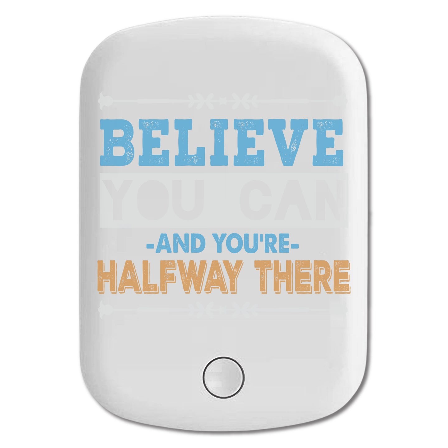 DistinctInk Magnetic Battery Pack, Wireless Portable Charger with USB-C Cable, Compatible with MagSafe iPhone 14 / 13 / 12 Series - Believe You Can And Halfway There