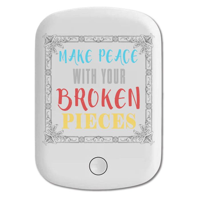 DistinctInk Magnetic Battery Pack, Wireless Portable Charger with USB-C Cable, Compatible with MagSafe iPhone 14 / 13 / 12 Series - Make Peace With Your Broken Pieces
