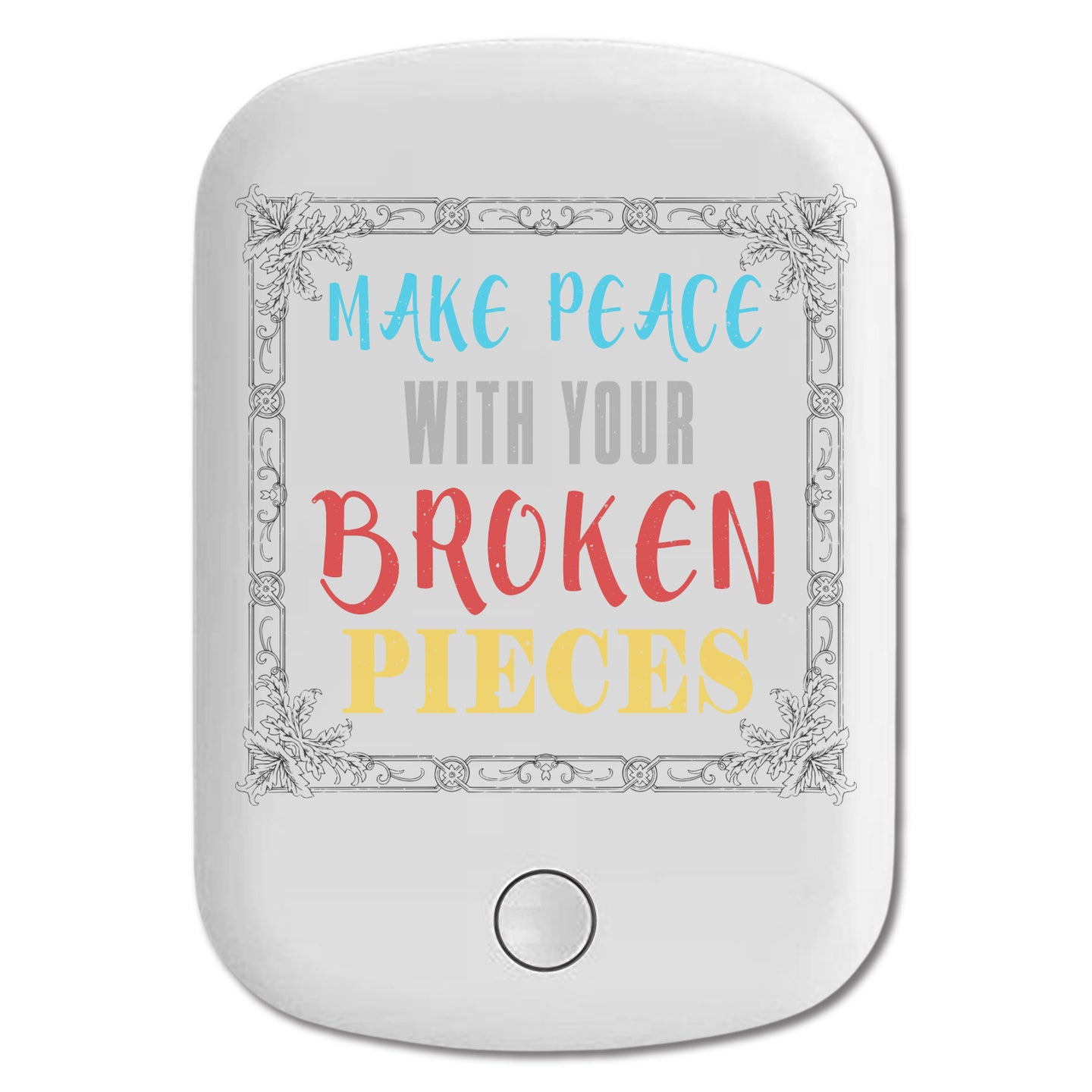DistinctInk Magnetic Battery Pack, Wireless Portable Charger with USB-C Cable, Compatible with MagSafe iPhone 14 / 13 / 12 Series - Make Peace With Your Broken Pieces