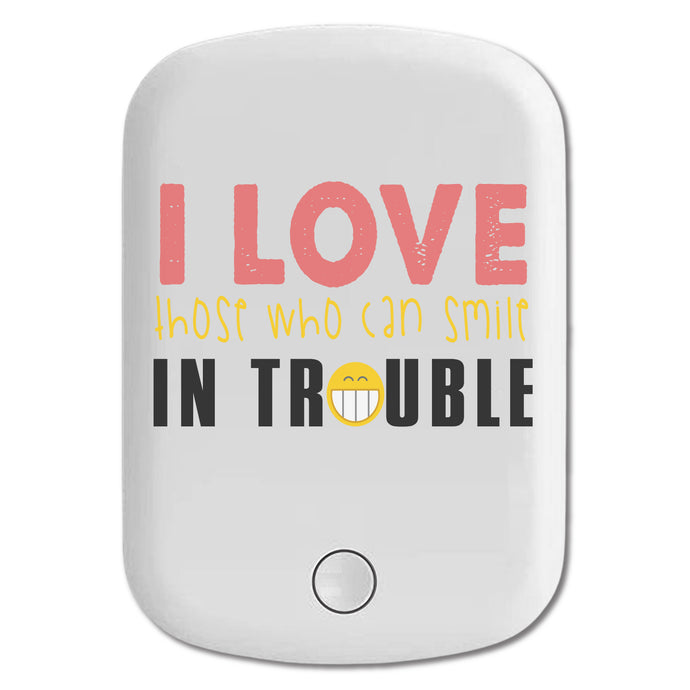 DistinctInk Magnetic Battery Pack, Wireless Portable Charger with USB-C Cable, Compatible with MagSafe iPhone 14 / 13 / 12 Series - I Love Those Who Can Smile In Trouble