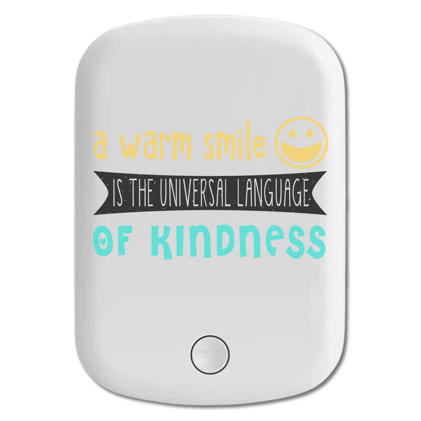 DistinctInk Magnetic Battery Pack, Wireless Portable Charger with USB-C Cable, Compatible with MagSafe iPhone 14 / 13 / 12 Series - Warm Smile Is Universal Language Of Kindness
