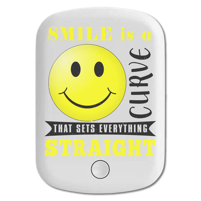 DistinctInk Magnetic Battery Pack, Wireless Portable Charger with USB-C Cable, Compatible with MagSafe iPhone 14 / 13 / 12 Series - Smile Is A Curve That Gets Everything Straight