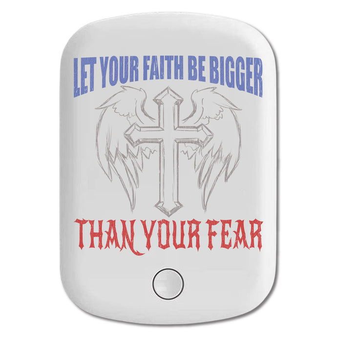 DistinctInk Magnetic Battery Pack, Wireless Portable Charger with USB-C Cable, Compatible with MagSafe iPhone 14 / 13 / 12 Series - Let Your Faith Be Bigger Than Your Fear
