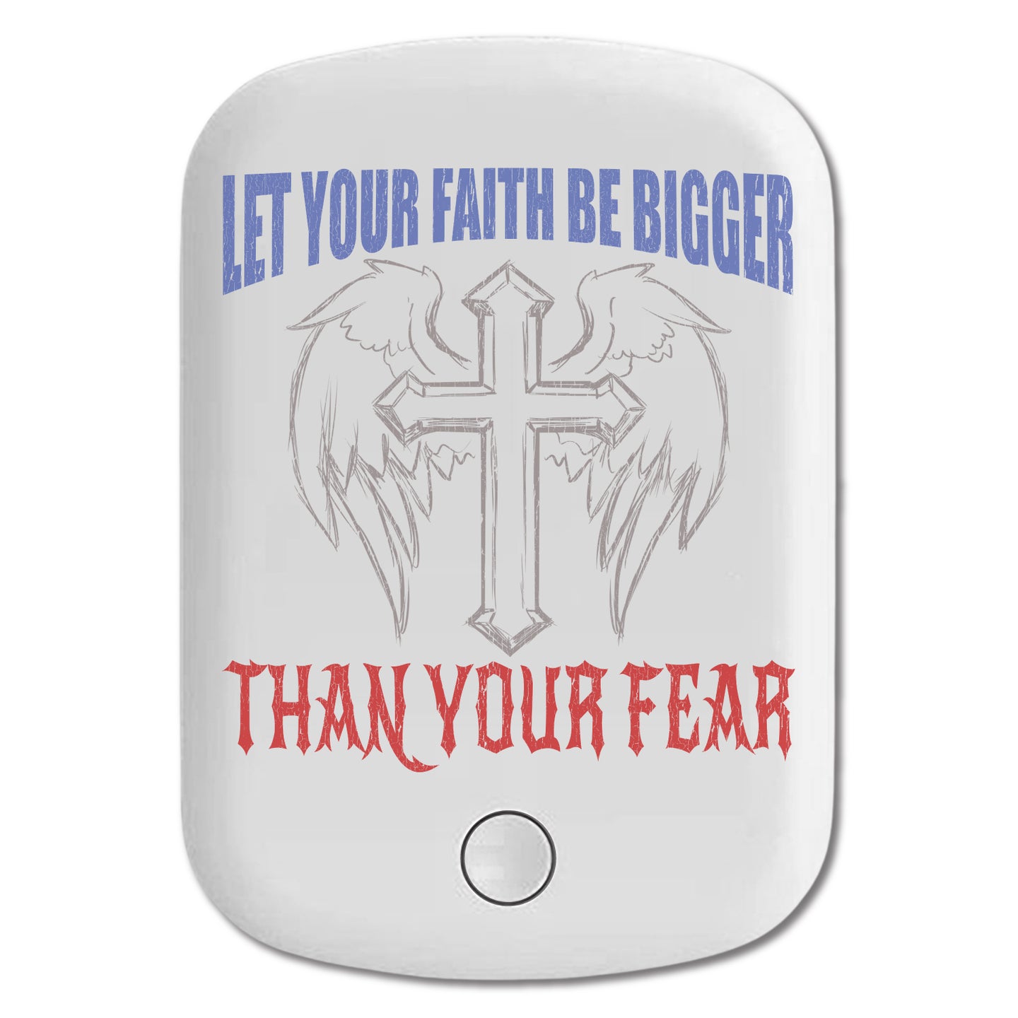 DistinctInk Magnetic Battery Pack, Wireless Portable Charger with USB-C Cable, Compatible with MagSafe iPhone 14 / 13 / 12 Series - Let Your Faith Be Bigger Than Your Fear